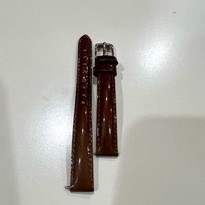 Michele watch brown patent leather 12 mm (skinnier) strap